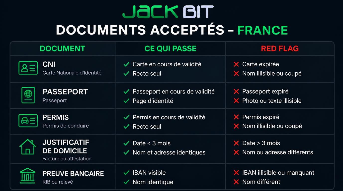 Checklist de documents identite jackbit